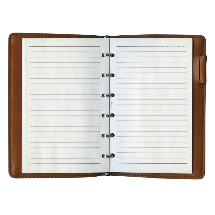 Pilot Mini 6-Hole Notebook Binder in Brown Compact Size System Pb701130Bn