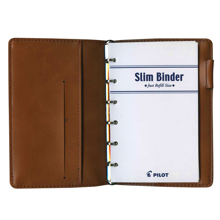 Pilot Mini 6-Hole Notebook Binder in Brown Compact Size System Pb701130Bn