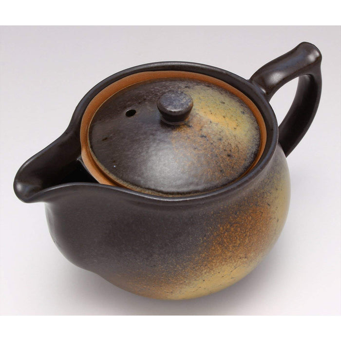 Ichikyu Mino Ware Plump Pot 450ml Brown Bizen Style Pottery Made in Japan-Kiichin - The #1 Place for Japanese Goods in Your Hand!