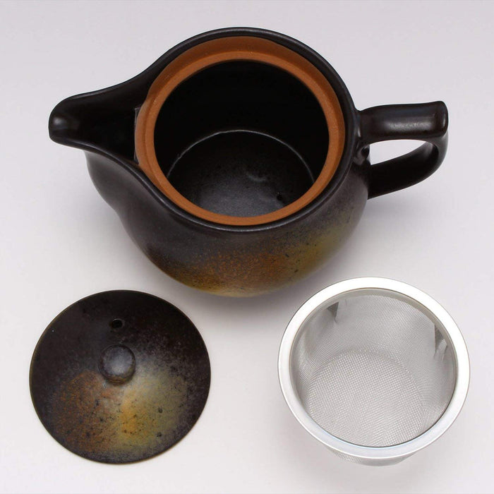 Ichikyu Mino Ware Plump Pot 450ml Brown Bizen Style Pottery Made in Japan-Kiichin - The #1 Place for Japanese Goods in Your Hand!