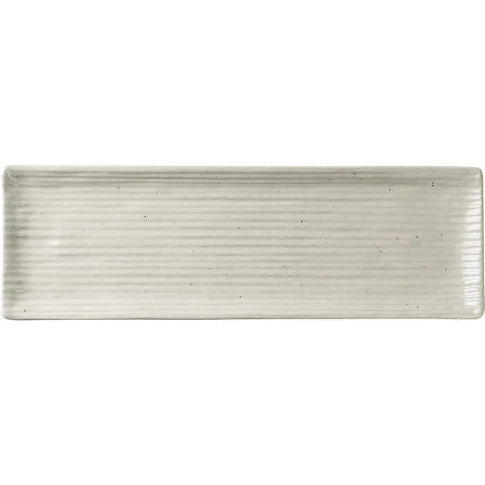 Minoru Pottery Shinogi Lightweight Long Rectangular Plate Kohiki White-Kiichin - The #1 Place for Japanese Goods in Your Hand!