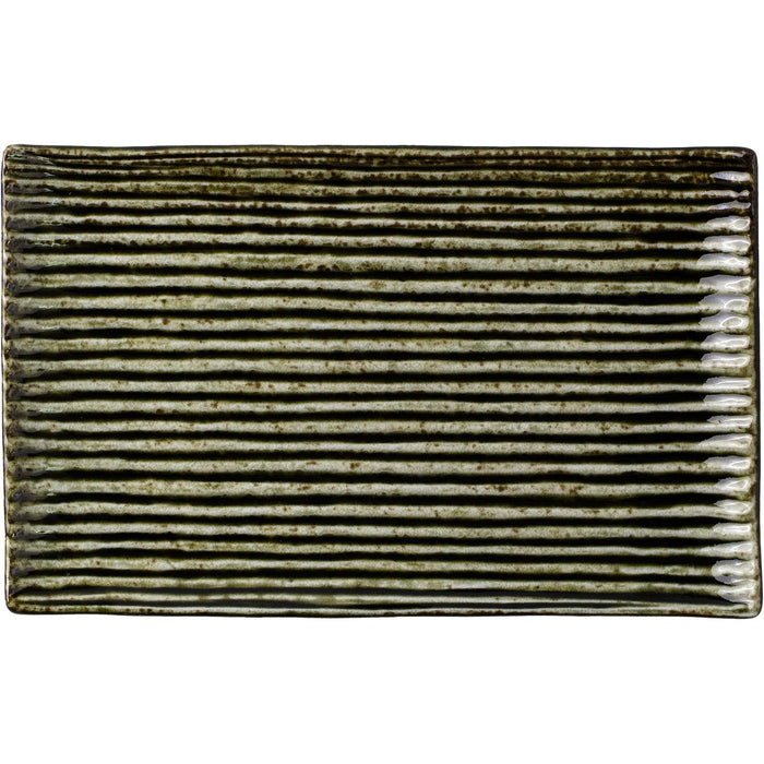 Minoru Touki Lightweight Shinogi Pottery Plate Oribe Green 009-727712-Kiichin - The #1 Place for Japanese Goods in Your Hand!