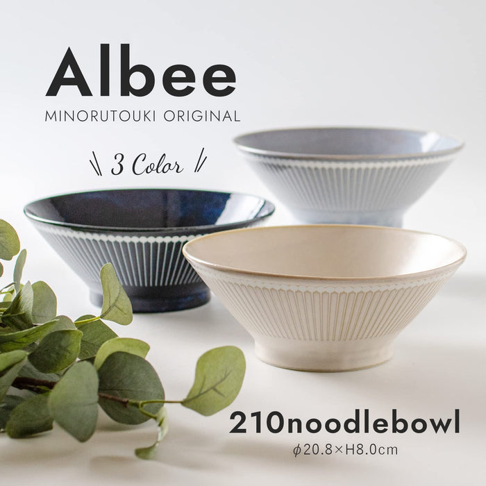 Minoru Pottery Mino Ware Albee 210 Navy Noodle Bowl-Kiichin - The #1 Place for Japanese Goods in Your Hand!