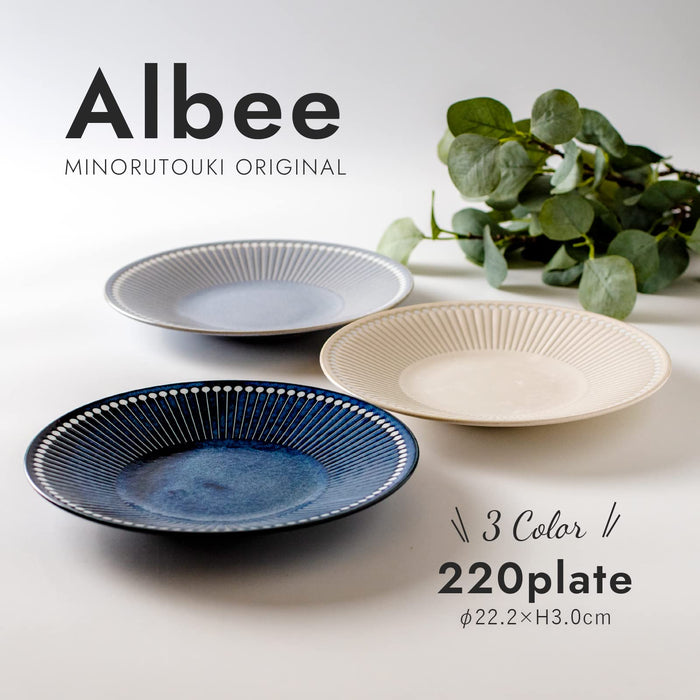 Minoru Pottery Gray Mino Ware Albee 220 Plate Durable Ceramic Dish-Kiichin - The #1 Place for Japanese Goods in Your Hand!