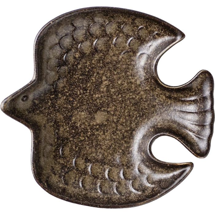 Minoru Pottery Mino Ware Small Tri-Shaped Plate in Iga Matte Brown-Kiichin - The #1 Place for Japanese Goods in Your Hand!