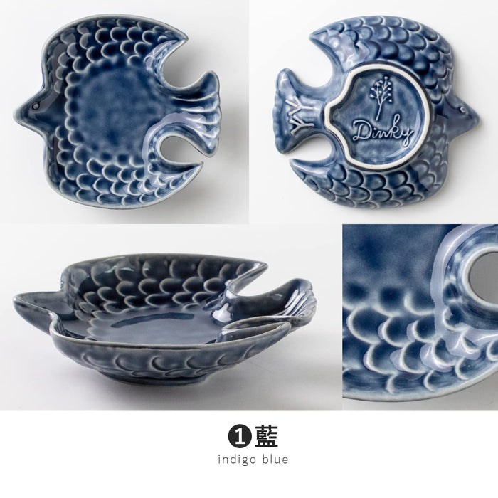 Minoru Pottery Mino Ware Indigo Tri-Shaped 120 Plate Dinky Collection-Kiichin - The #1 Place for Japanese Goods in Your Hand!
