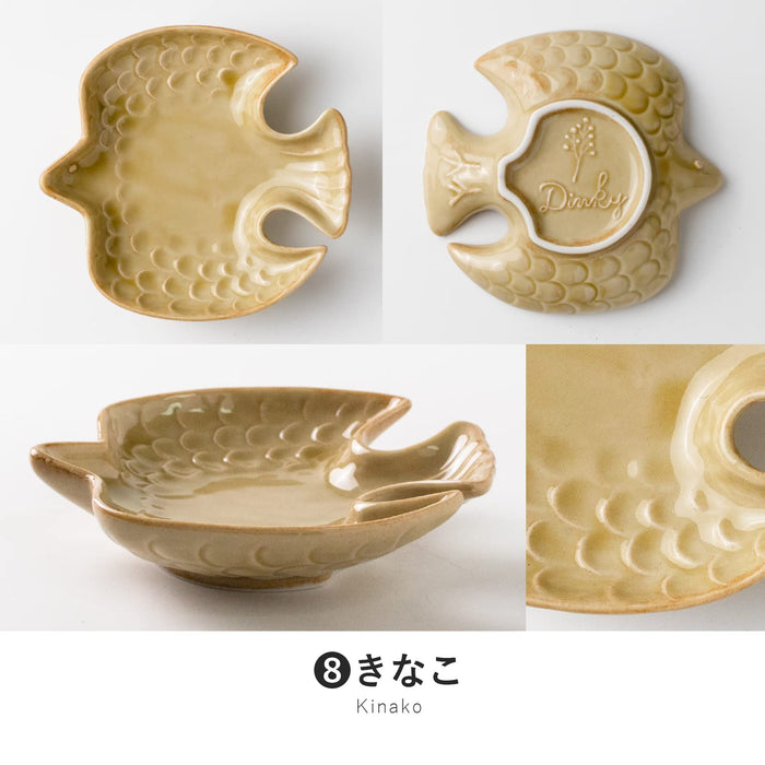 Minoru Pottery Mino Ware Dinky 120 Tri-Shaped Kinako Plate-Kiichin - The #1 Place for Japanese Goods in Your Hand!
