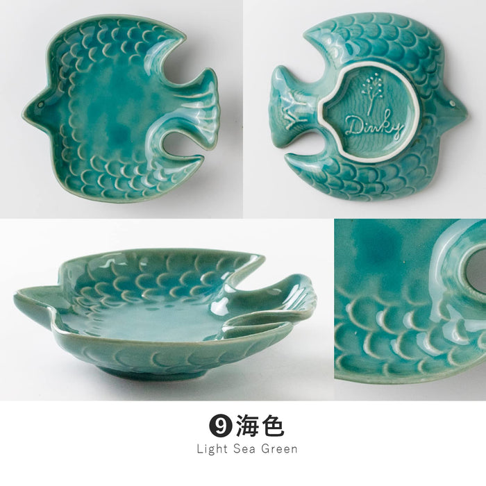 Minoru Pottery Mino Ware Tri-Shaped Plate 120mm Sea Blue-Kiichin - The #1 Place for Japanese Goods in Your Hand!