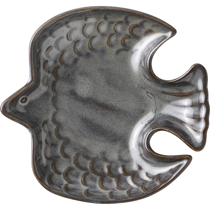 Minoru Pottery Mino Ware Tri-Shaped Silver Metallic Plate 120mm-Kiichin - The #1 Place for Japanese Goods in Your Hand!