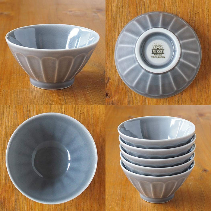 Minoru Pottery Mino Ware Rice Bowl Gray 125ml - Mebole Design-Kiichin - The #1 Place for Japanese Goods in Your Hand!