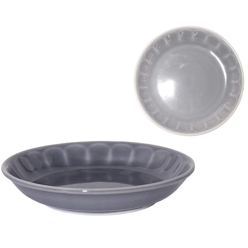 Minoru Pottery Mino Ware Gray Mebole 145 Plate - Elegant Ceramic Dining-Kiichin - The #1 Place for Japanese Goods in Your Hand!