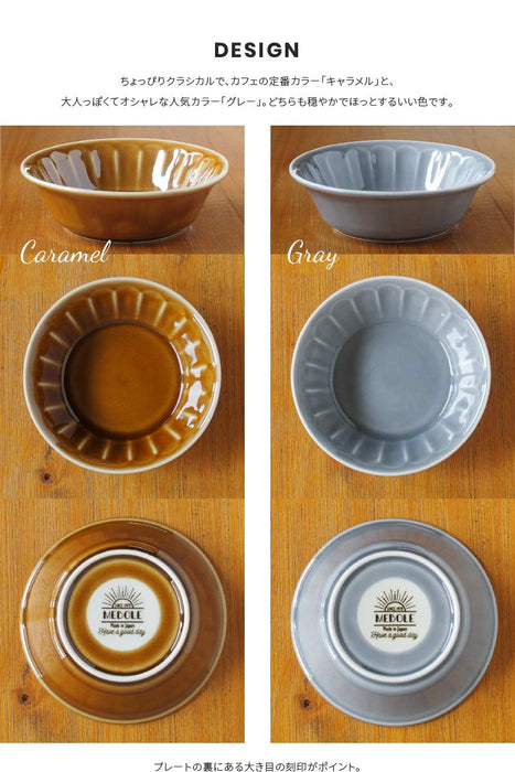 Minoru Pottery Mino Ware Gray Mebole 145 Plate - Elegant Ceramic Dining-Kiichin - The #1 Place for Japanese Goods in Your Hand!