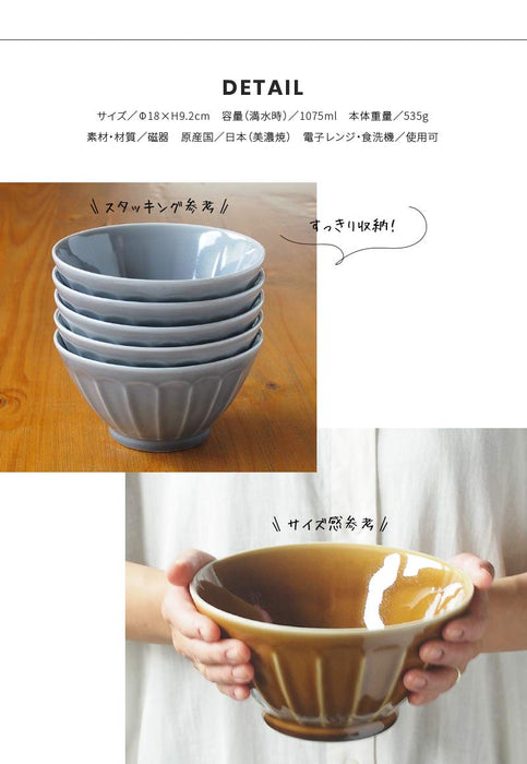 Minoru Pottery Mino Ware Mebole 180 Multi Bowl Gray Elegant Design-Kiichin - The #1 Place for Japanese Goods in Your Hand!