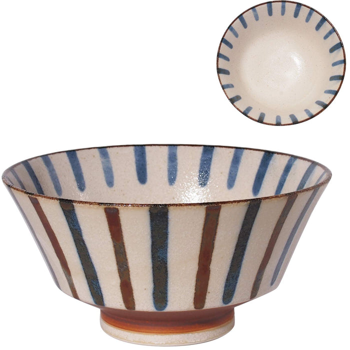 Minoru Pottery Mino Ware Nanpu 180 Rain Reverse Ramen Bowl-Kiichin - The #1 Place for Japanese Goods in Your Hand!