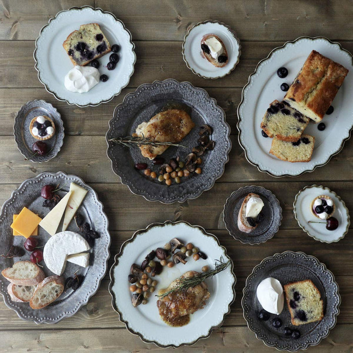 Minoru Pottery Mino Ware Omnis 185 Round Plate 18.5cm Sabi Finish-Kiichin - The #1 Place for Japanese Goods in Your Hand!