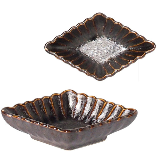 Minoru Pottery Mino Ware Diamond Shaped Kuro Black Bowl 110-Kiichin - The #1 Place for Japanese Goods in Your Hand!