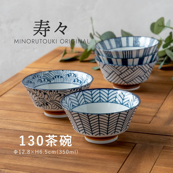 Minoru Pottery Mino Ware Suzu 130 Striped Tea Bowl-Kiichin - The #1 Place for Japanese Goods in Your Hand!