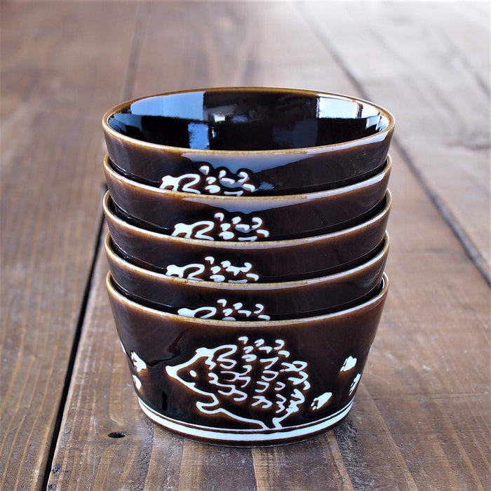 Minoru Pottery Small Bowl Hedgehog Design 11.4cm Lightweight Pack-Kiichin - The #1 Place for Japanese Goods in Your Hand!