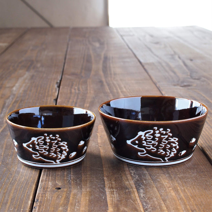 Minoru Pottery Small Bowl Hedgehog Design 11.4cm Lightweight Pack-Kiichin - The #1 Place for Japanese Goods in Your Hand!