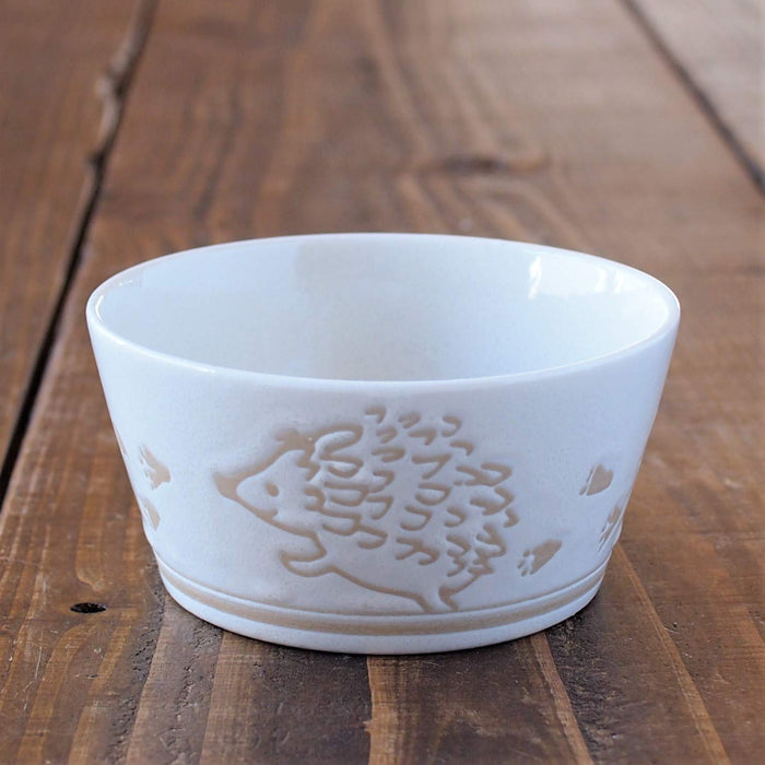Minoru Pottery Small Bowl Hedgehog Cream 11.4Cm Diameter Lightweight-Kiichin - The #1 Place for Japanese Goods in Your Hand!