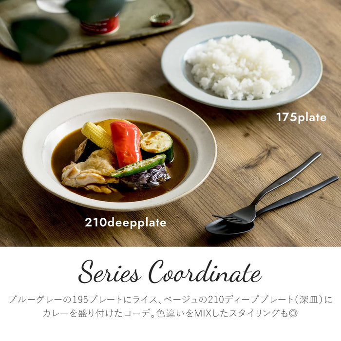 Minoru Pottery Mino Ware Curio 210 Deep Plate in Blue Gray-Kiichin - The #1 Place for Japanese Goods in Your Hand!