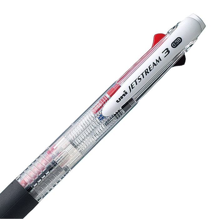 Mitsubishi Pencil Jet Stream 3-Color 0.38 Ballpoint Pen Transparent & Easy-to-Write