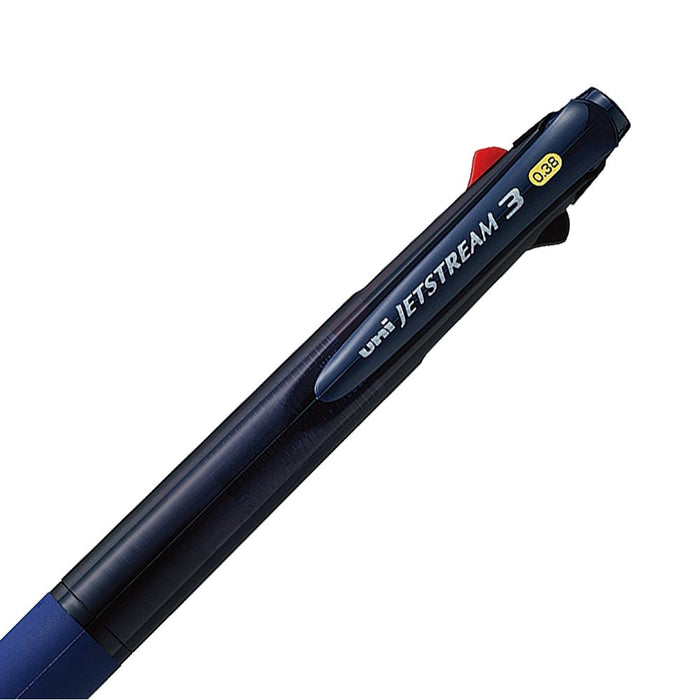 Mitsubishi Pencil Jet Stream 3-Color Ballpoint Pen 0.38 Transparent Navy Easy to Write