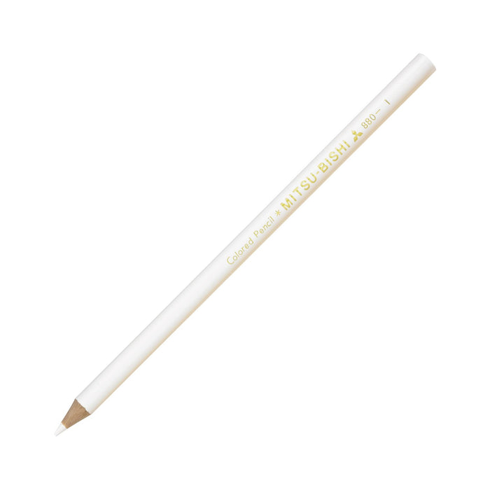 Mitsubishi Pencil White Colored Pencil 880 Single Color Pack of 12