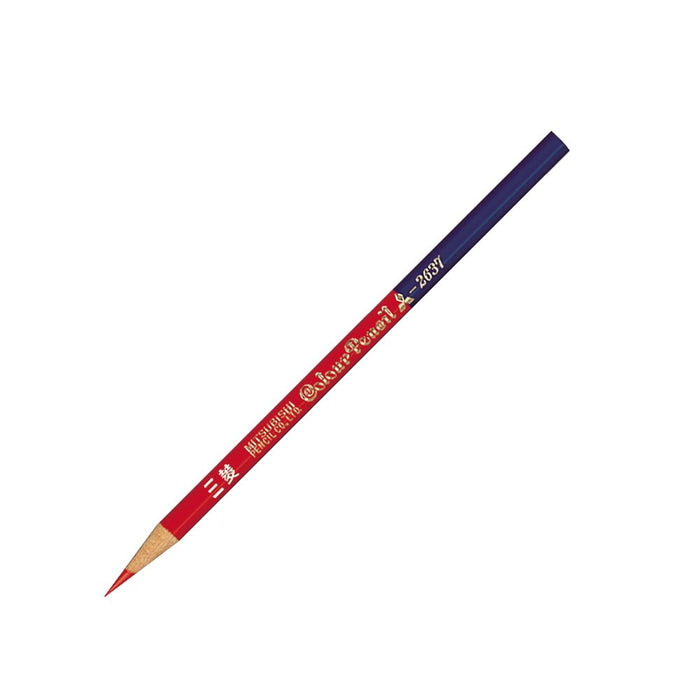 Mitsubishi Pencil No.2637 - Vermilion 7:3 Colored Pencil 1 Dozen Pack