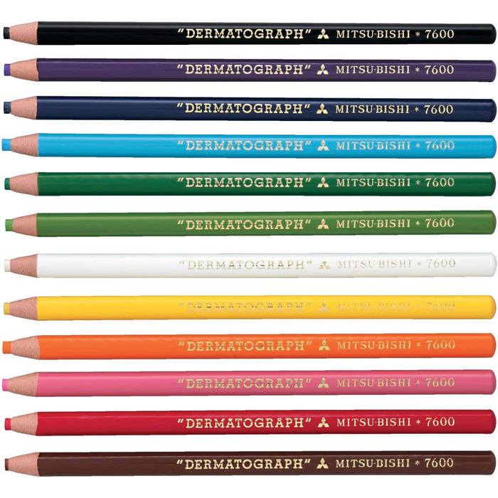 Mitsubishi Pencil No.7600 - Orange Oil-Based Colored Pencils Dermatograph Pack of 12