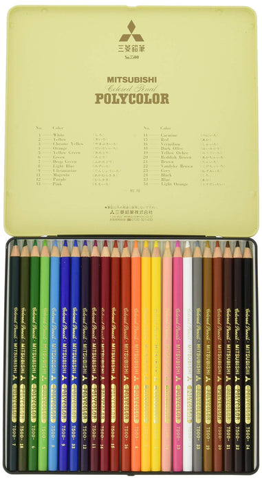 Mitsubishi Pencil Polycolor No.7500 24 Versatile Colors Pack K750024C