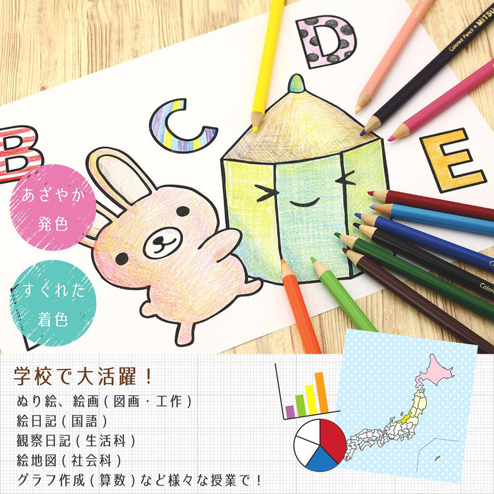 Mitsubishi Pencil Rilakkuma 880 Colored Pencil Set - 24 Colors K88024Crky