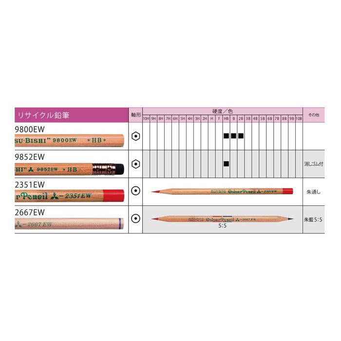 Mitsubishi Pencil Vermilion Colored Pencils 12-Pack No.2351Ew