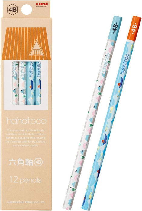 Mitsubishi Pencil Hahatoko HT01 4B Drawing Pencil for House & Sea Pack of 12