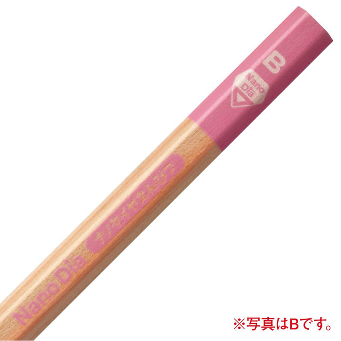 Mitsubishi Pencil 2B Nano Diamond Drawing Pencils Wooden Shaft Pink 1 Dozen for Students