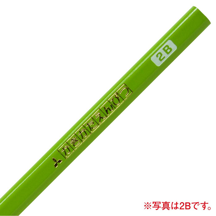 Mitsubishi Pencil Triangular Shaft B Yellow Green Drawing Pencil 1 Dozen Pack