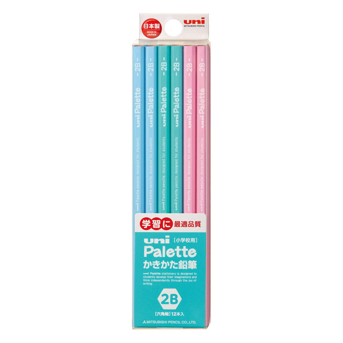 Mitsubishi Pencil Uni Palette 2B Drawing Pencils Mint Green 1 Dozen Pack