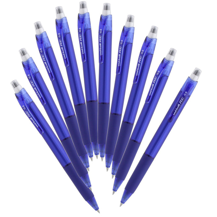 Mitsubishi Pencil Uniball Re Erasable Ballpoint Pen 0.5mm Cobalt Blue 10-Pack