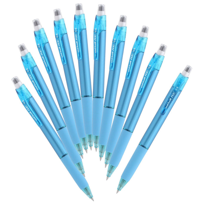 Mitsubishi Pencil Uniball Re Erasable Ballpoint Pen 0.5 Sky Blue 10-Pack