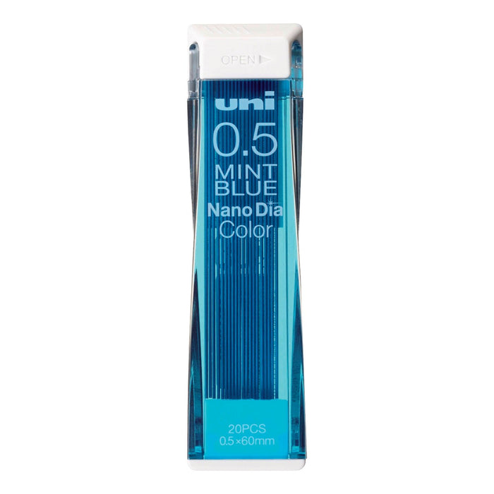 Mitsubishi Pencil Nano Diamond 0.5 Mint Blue Erasable Color Lead - 10 Pieces