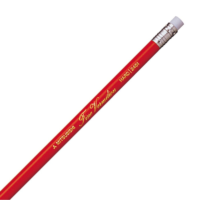 Mitsubishi Pencil 2451 - Pack of 12 Erasable Red Pencils with Rubber