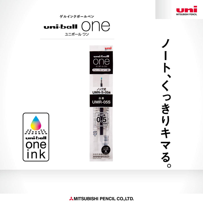 Mitsubishi Pencil Uniball One 0.5 Gel Ballpoint Pen Refill Black Pack of 10