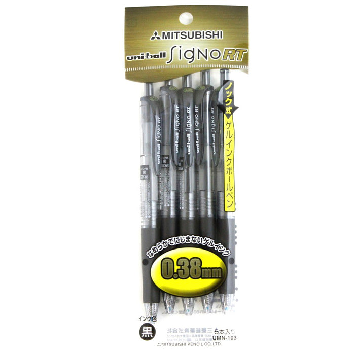 Mitsubishi Pencil Signo Rt Gel Ballpoint Pen Black 0.38mm 5 Pieces Pack