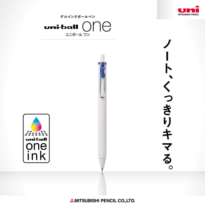 Mitsubishi Pencil Uniball One Gel Ballpoint Pen 0.38 Blue Ink Pack of 10