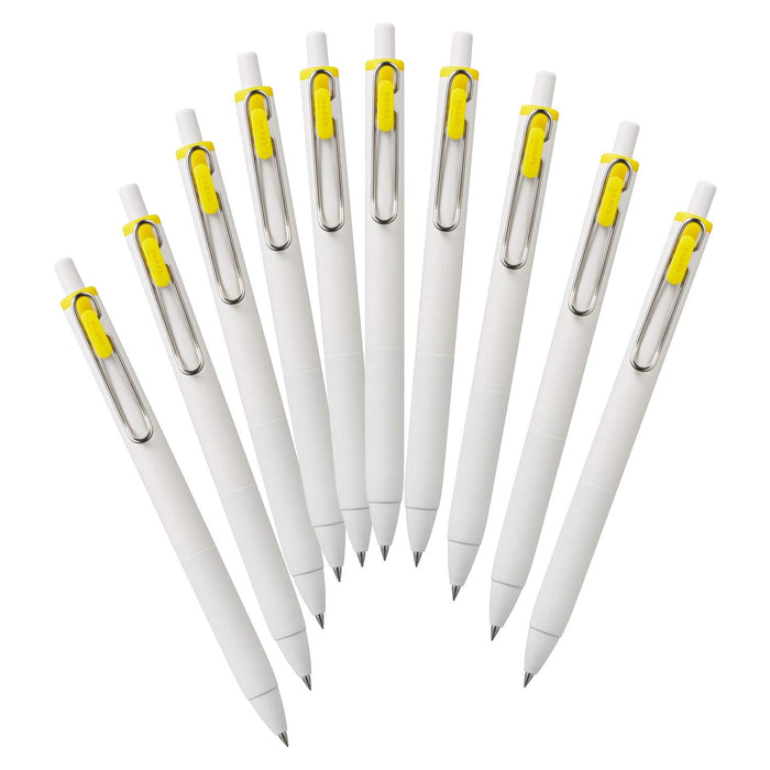 Mitsubishi Pencil Uniball One Gel Ballpoint Pen 0.38mm Yellow 10-Pack