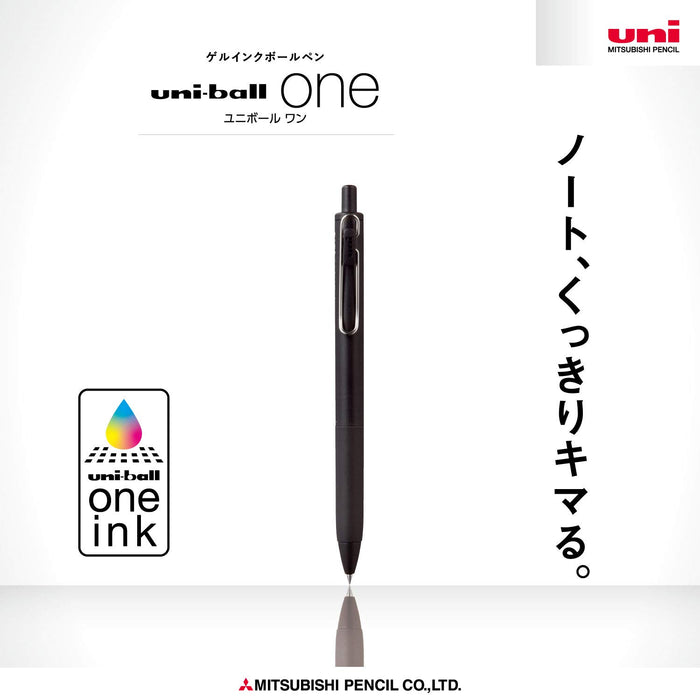 Mitsubishi Pencil Uniball One Gel Ballpoint Pen 0.5 Black 10-Pack