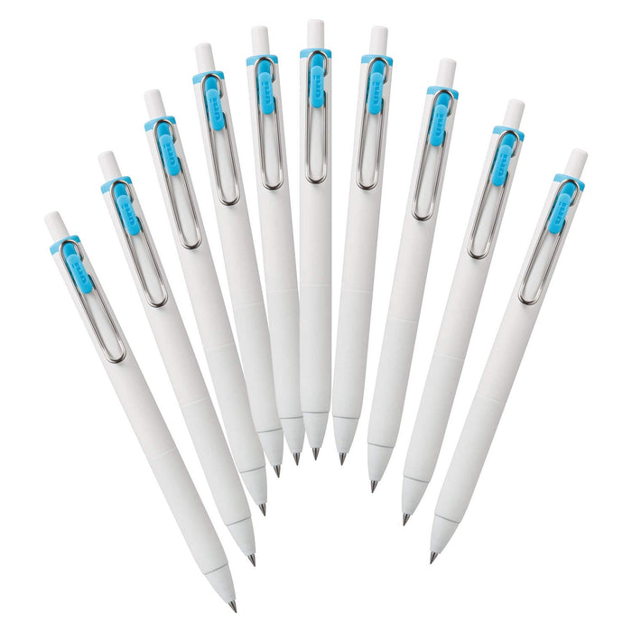 Mitsubishi Pencil Uniball One 0.5 Gel Ballpoint Pen Sky Blue 10 Piece Pack