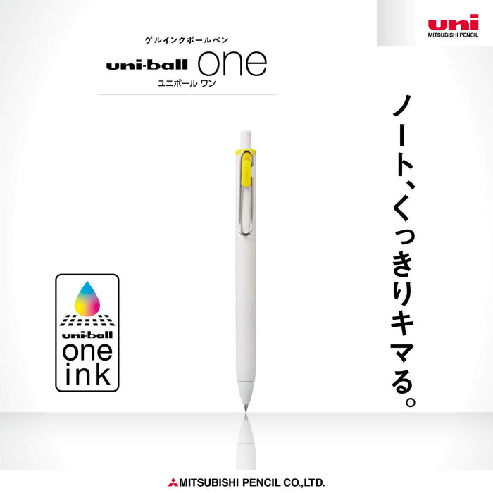 Mitsubishi Pencil Uniball One 0.5 Gel Ballpoint Pen Yellow 10 Pieces Pack