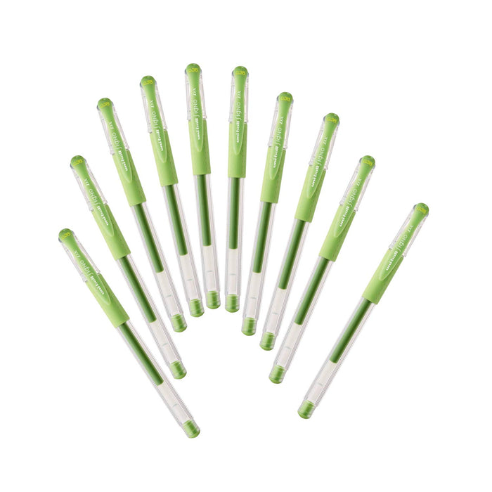 Mitsubishi Pencil Uniball Signo Gel Ballpoint Pen 0.38 Apple Green 10 Pieces