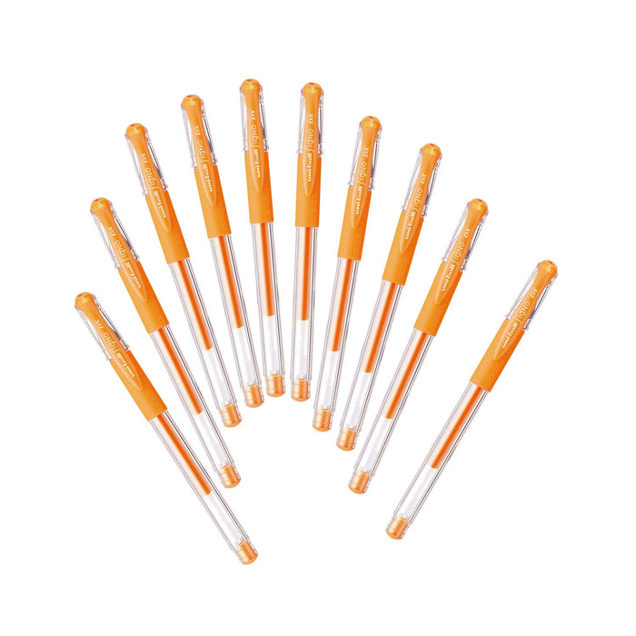 Mitsubishi Pencil Uniball Signo Gel Ballpoint Orange Pen 0.38 Pack of 10